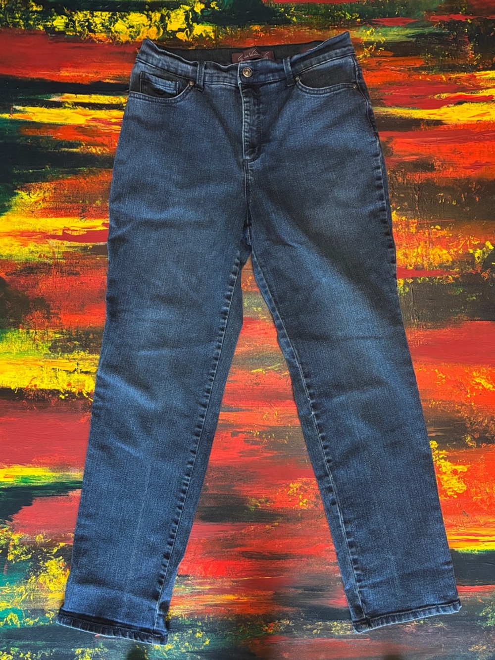 Gloria Vanderbilt Straight Leg Jeans in Blue Denim